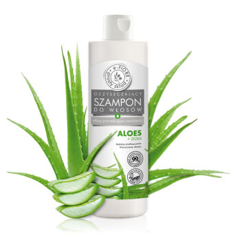 Oczyszczający szampon do włosów przetłuszczających bez SLS nawilżający ALOES + ZIOŁA 280ml