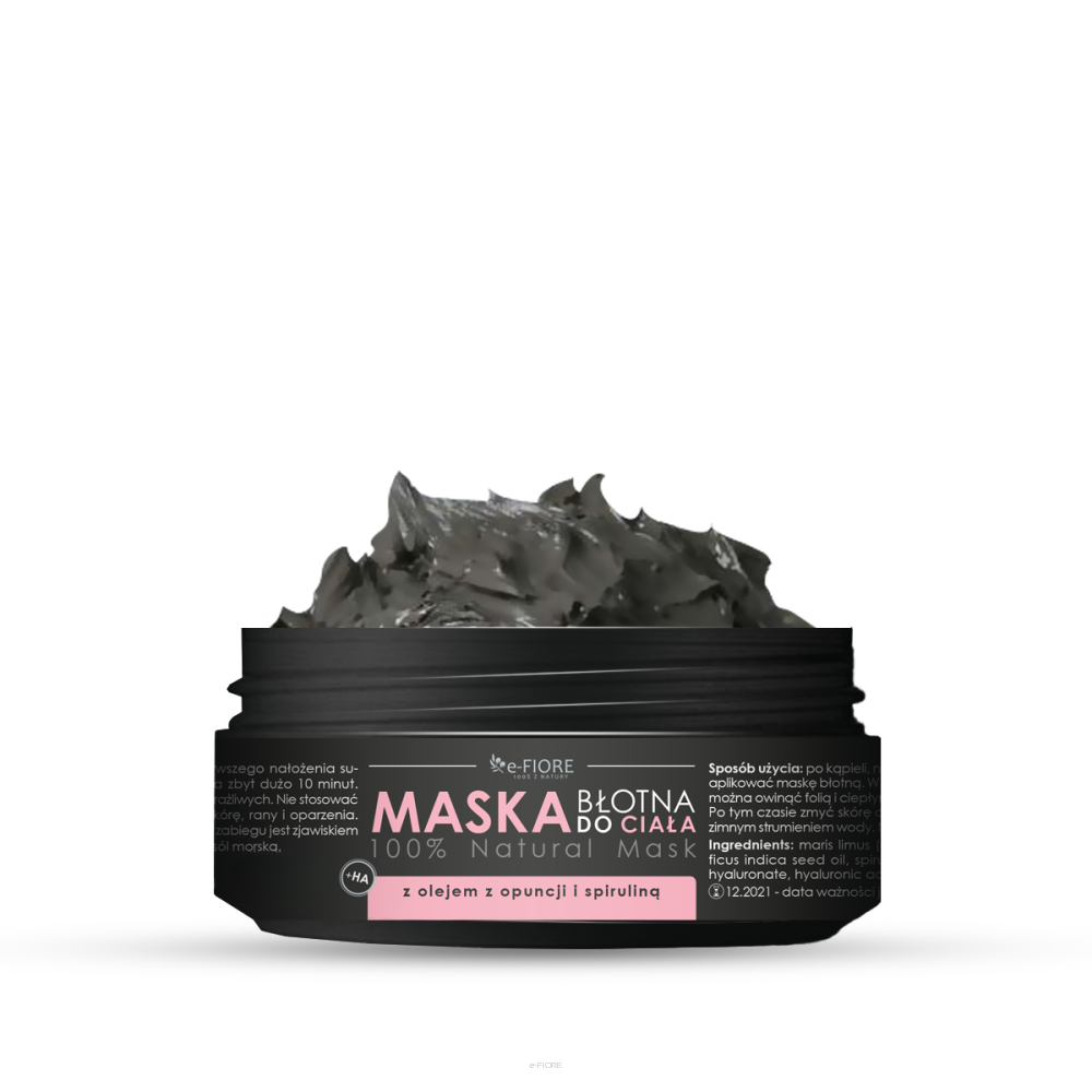 Maska BŁOTNA do twarzy i ciała ze spiruliną, olejkiem z opuncji i kwasem HA 400g