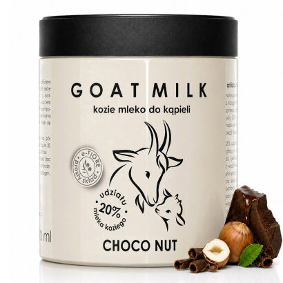 Kozie mleko do kąpieli z kolagenem, pantenolem, olejkiem jojoba CHOCO & NUT 400g