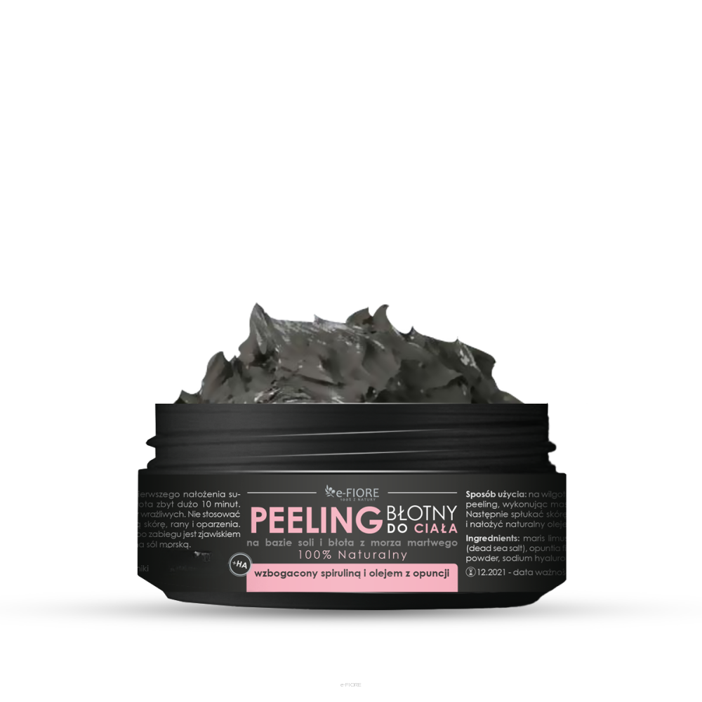 Peeling z Morza Martwego BŁOTNY do ciała ze spiruliną, olejkiem z opuncji i kwasem HA 400g