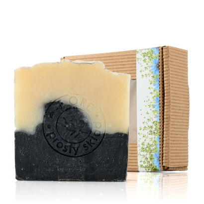 Naturalne mydło z CZARNUSZKĄ, TYMIANKIEM I WĘGLEM AKTYWNYM 100g