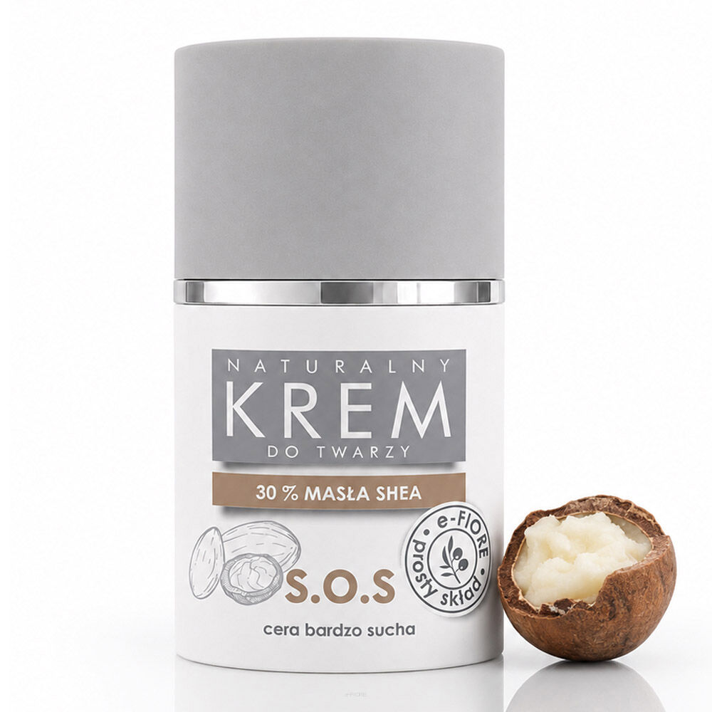 S.O.S Krem do twarzy 30% VIRGIN SHEA wit. A i E  regenerujący, ochronny na wiatr słońce, AZS 50ml