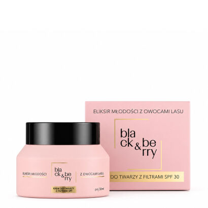 BLACK & BERRY krem z filtrem SPF30 ujędrniający i nawilżający z aronią, jeżyną, czarnym bzem i borówką 50ml