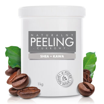 Naturalny peeling cukrowy KAWOWY z masłem shea i olejkami 1kg